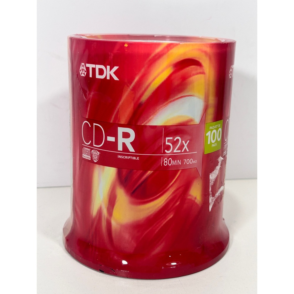 TDK CD-R 52x 80Min 700MB Recordable Blank Discs 100 Pack Spindle Sealed